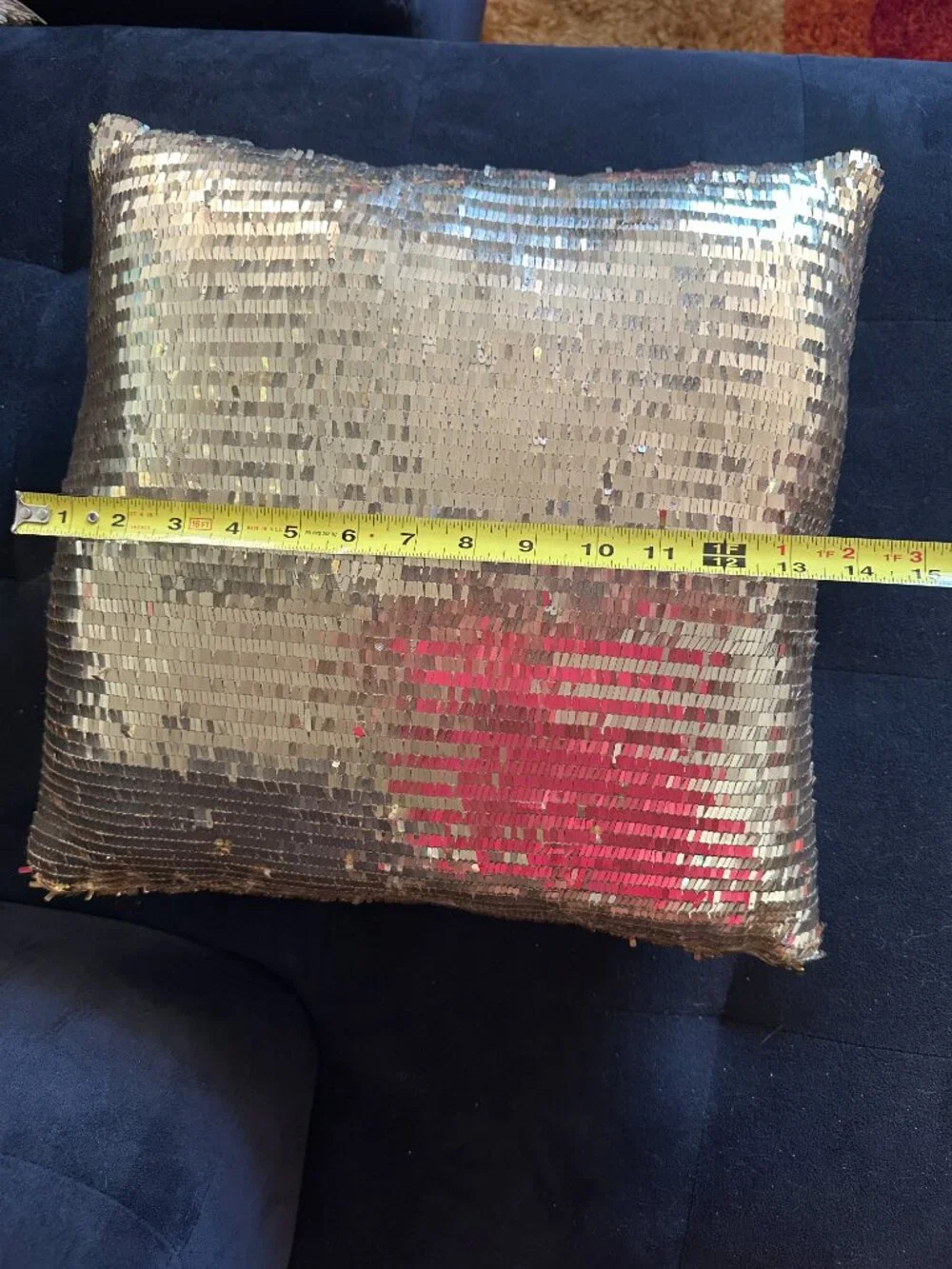 Gold/Cream Sequin Decorative Pillow